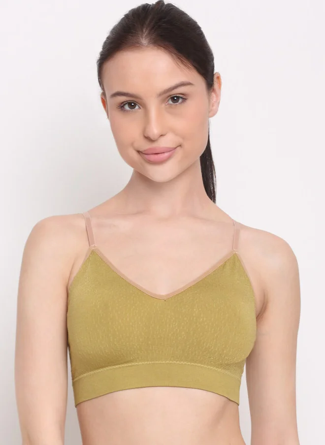 Laceandme Laceandme Women Green Lightly Padded Moisture Wicking Rapid Dry Sports Bra